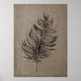 Veer nr. 1 met Faux Linen Taupe Art Poster