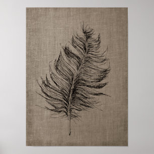Veer nr. 1 met Faux Linen Taupe Art Poster