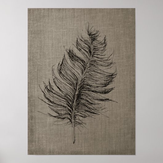 Veer nr. 1 met Faux Linen Taupe Art Poster (Voorkant)