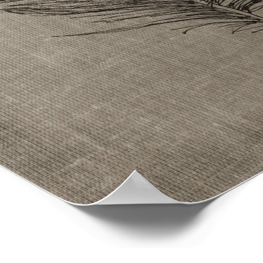 Veer nr.2 met Faux Linen Taupe Background Poster (Hoek)