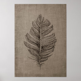 Veer nr.2 met Faux Linen Taupe Background Poster
