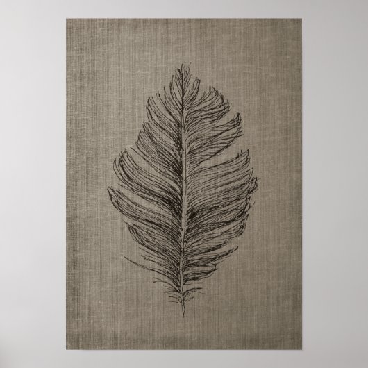 Veer nr.2 met Faux Linen Taupe Background Poster (Voorkant)