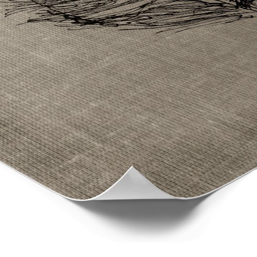 Veer nr. 3 met Faux Linen Taupe Art Poster (Hoek)