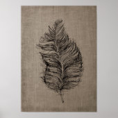 Veer nr. 3 met Faux Linen Taupe Art Poster (Voorkant)