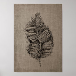 Veer nr. 3 met Faux Linen Taupe Art Poster