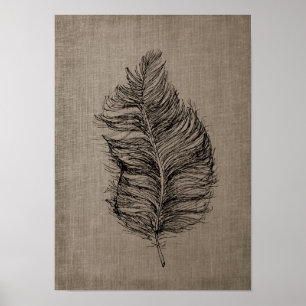 Veer nr. 3 met Faux Linen Taupe Art Poster
