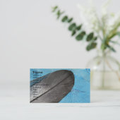 Veer op Blauwe Achtergrond Visitekaartje (Staand voorkant)