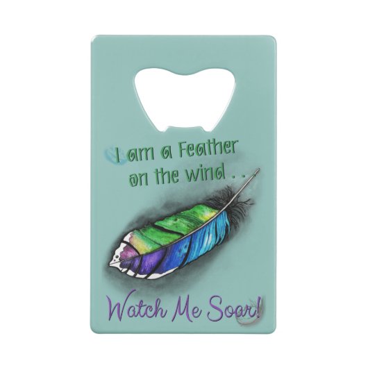 Veer op de wind creditkaart flessenopener (Achterkant)