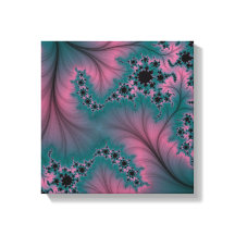 Veer over Kant Turquoise en Roze Canvas