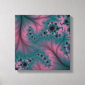 Veer over Kant Turquoise en Roze Canvas (Voorkant)
