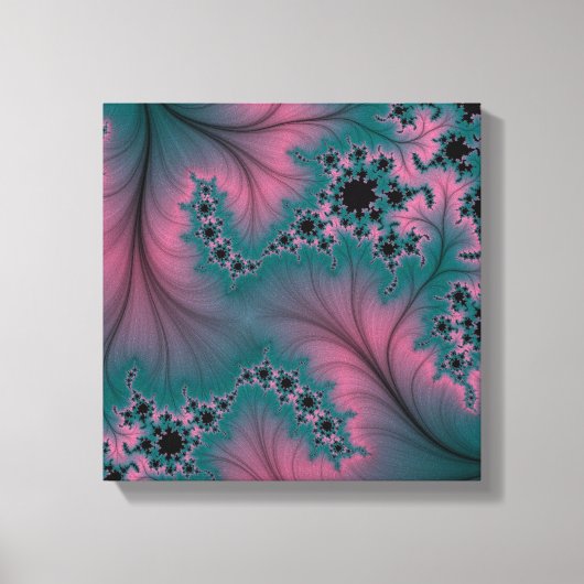 Veer over Kant Turquoise en Roze Canvas (Voorkant)