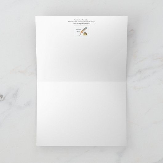 Veer Pen Dank u Wenskaart Bedankkaart (Binnen)