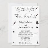 Veer Pen en Inkwell Wedding Kaart (Voorkant)