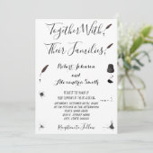 Veer Pen en Inkwell Wedding Kaart (Staand voorkant)