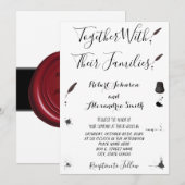 Veer Pen en Inkwell Wedding Kaart (Voorkant / Achterkant)