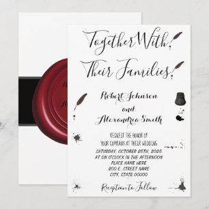 Veer Pen en Inkwell Wedding Kaart