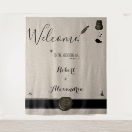 Veer Pen & Inktpot Welkom Trouwtapijt Wandkleed