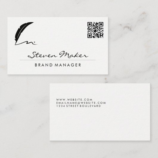 Veer Pen Logo | QR Code visitekaartje (Voorkant / Achterkant)