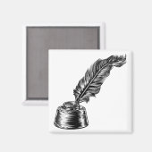 Veer Quill Ink Pen in Inkwell Magneet (Voorkant / Achterkant)