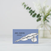 veer Quill Pen en Ink Well Visitekaartje (Staand voorkant)