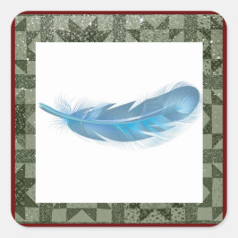 veer, quiltpatroon vierkante sticker