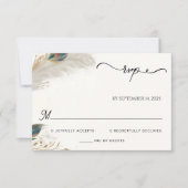 Veer Rustieke Aziatische Sky Cloud Peacock Bruilof RSVP Kaartje (Voorkant)