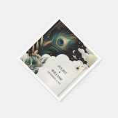 Veer Rustieke Aziatische Sky Cloud Peacock Bruilof Servet (Hoek)