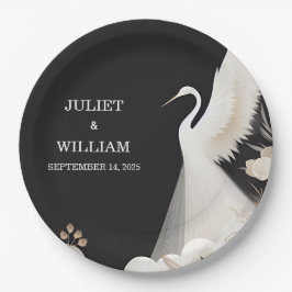 Veer Rustieke Aziatische Sky Fun Cloud Crane Bruil Papieren Bordje