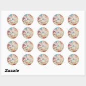 Veer Snowflake Sky Clouds Galaxy Paars Blush Ronde Sticker (Vel)