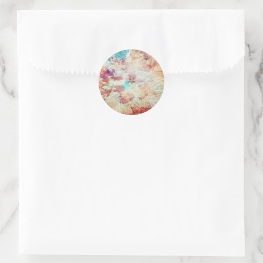 Veer Snowflake Sky Clouds Galaxy Paars Blush Ronde Sticker (Tas)