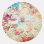 Veer Snowflake Sky Clouds Galaxy Paars Blush Ronde Sticker (Voorkant)