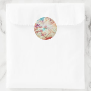 Veer Snowflake Sky Clouds Galaxy Paars Blush Ronde Sticker