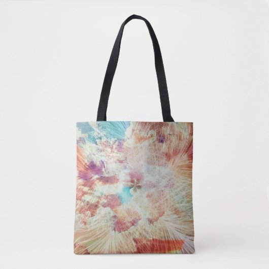 Veer Snowflake Sky Clouds Galaxy Paars Blush Tote Bag (Voorkant)