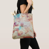 Veer Snowflake Sky Clouds Galaxy Paars Blush Tote Bag (Dichtbij)