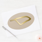 Veer van het Egyptische symbool Maat Ovale Sticker (Envelop)