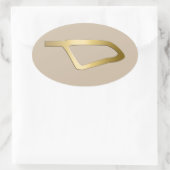 Veer van het Egyptische symbool Maat Ovale Sticker (Tas)