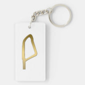 Veer van het Egyptische symbool Maat Sleutelhanger (achterkant)