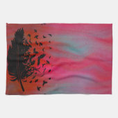 Veer van Krogen, zwarte vogels en Ravens Theedoek (Horizontaal)