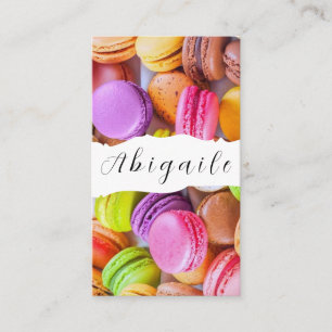 Veer Vector Naadloos Vintage Macarons Visitekaartje