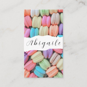 Veer Vector Naadloze Vintage Macarons Zakelijk Visitekaartje