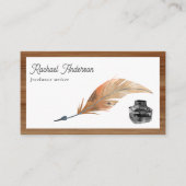 Veer Veer Quill Pen QR Code Writer Visitekaartje (Voorkant)