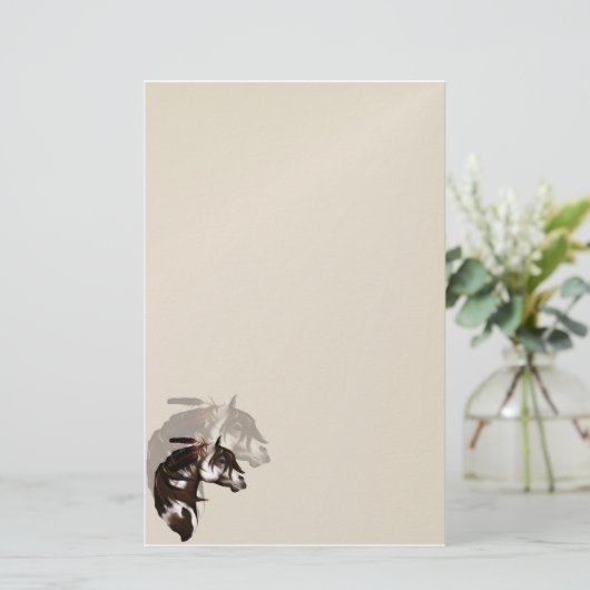 Veer verf Horse-kantoorbenodigdheden2_vertical.v2. Briefpapier (Staand voorkant)