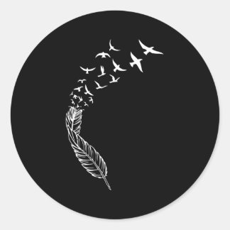 Veer Vliegende Vogels Casual Straatstijl Ronde Sticker