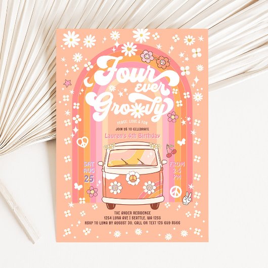 VEER voor altijd GroovyVan Bus 4e Verjaardag Kaart