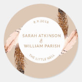 Veer Waterverf Bruiloft Sticker (Voorkant)