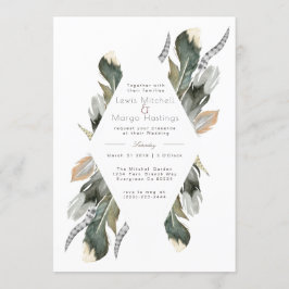 Veer Waterverf Diamond Overlay | Bruiloft Kaart