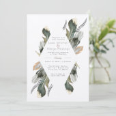 Veer Waterverf Diamond Overlay | Bruiloft Kaart (Staand voorkant)