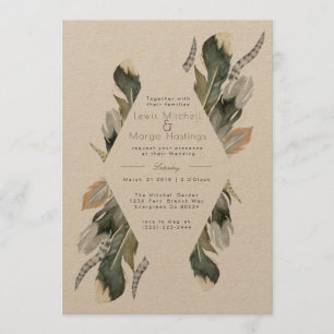 Veer Waterverf Diamond Overlay   Bruiloft Kaart