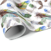 Veer Waterverf Patroon Cadeaupapier (Rol Hoek)