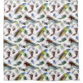 Veer Waterverf Patroon Douchegordijn (Voorkant)